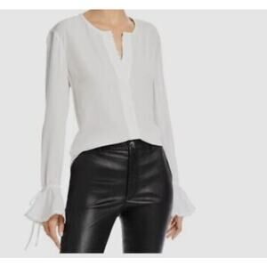 Derek Lam 10 Crosby White Laurel Bell-Sleeve Blouse Top 4